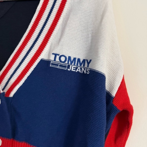 Tommy Hilfiger Cropped Cardigan XXS Red White Blue Preppy School - Picture 2 of 9
